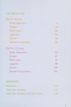 Recettes pour bébé