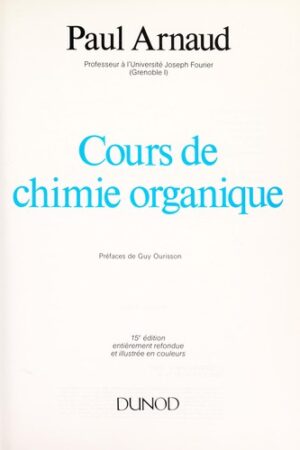 Cours de chimie organique.