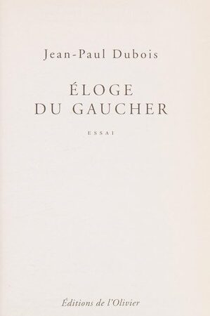 Éloge du gaucher